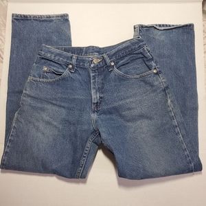 VTG Wrangler Hero Cowboy Relaxed 30x30 Distressed Denim Blue Jeans 100% Cotton